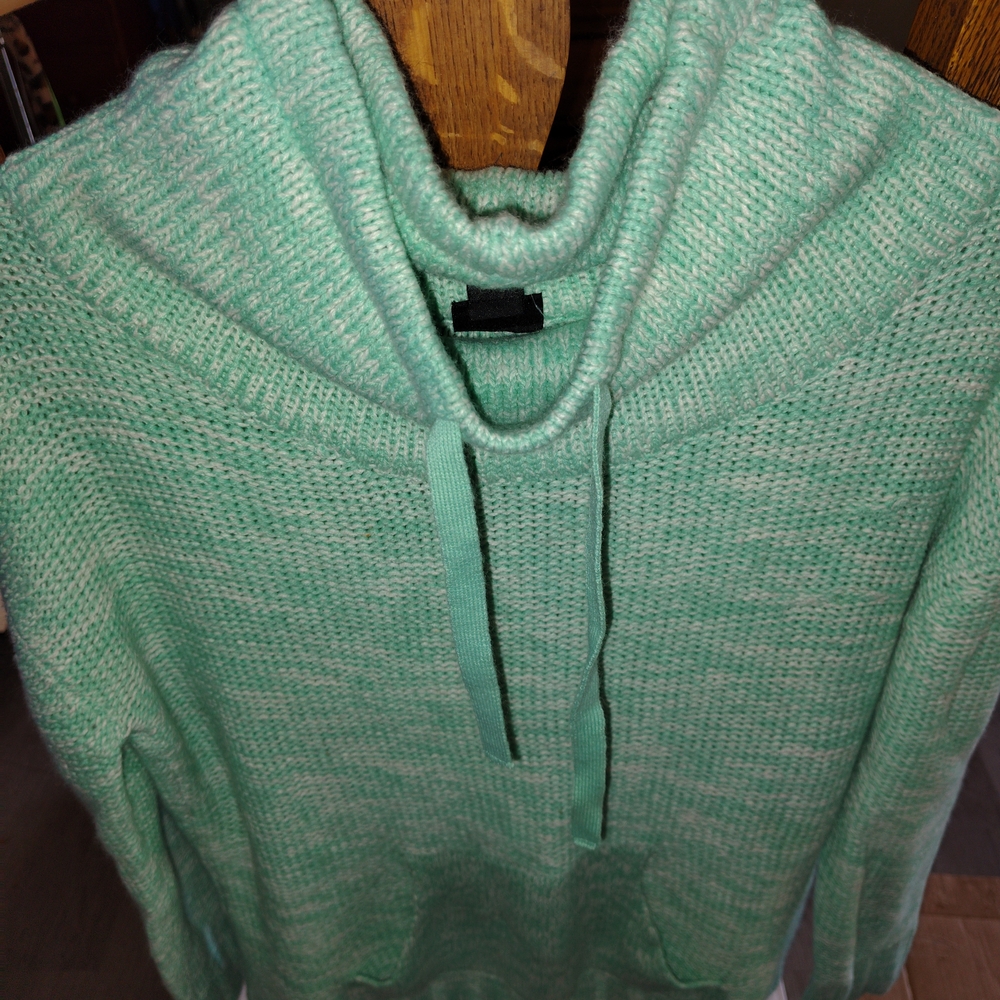 Mint Green Knit Hoodie